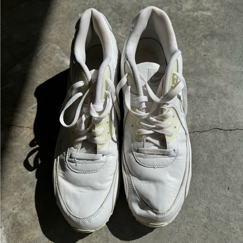 Nike Air Max 90 Leather White Sneakers Men's Size 17
